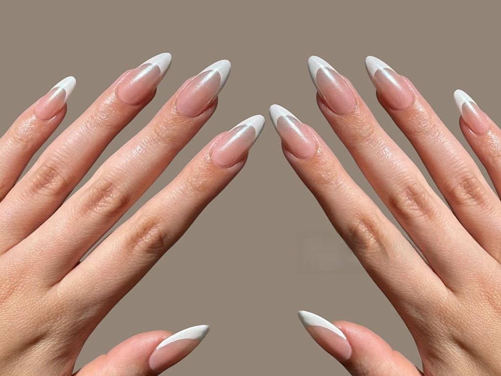 Chrome French Tip Nail Designs  